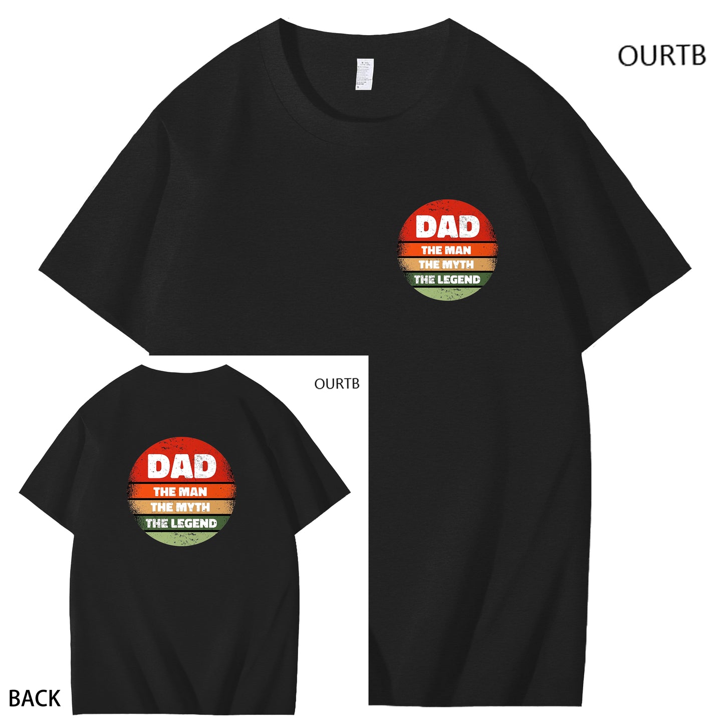 Dad The Man The Myth The Legend Funny Adult Couple Art Pattern Print T-Shirt