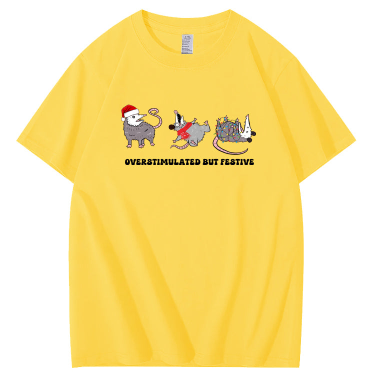 Overstimulated Festive Pattern  100% Cotton T-Shirt