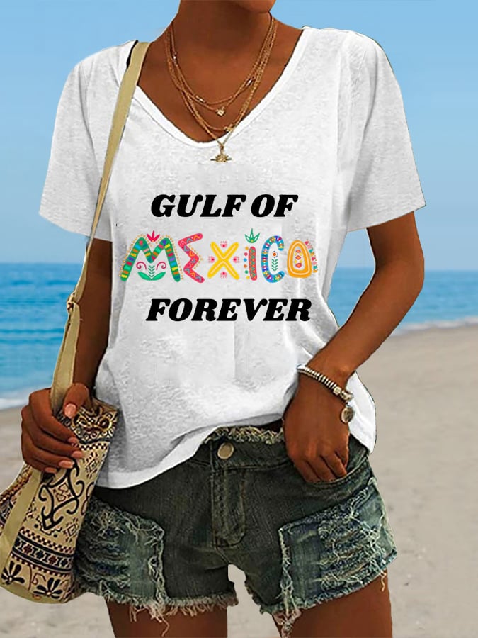 Women's Gulf Of Mexico Print Casual T-Shirt