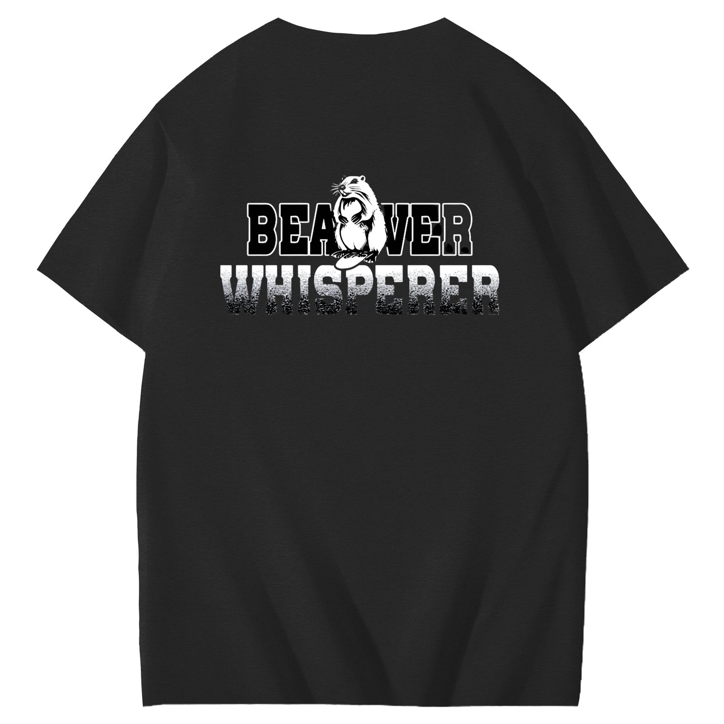 Beaver Whisper Funny Adoult Art Pattern Print T-Shirt