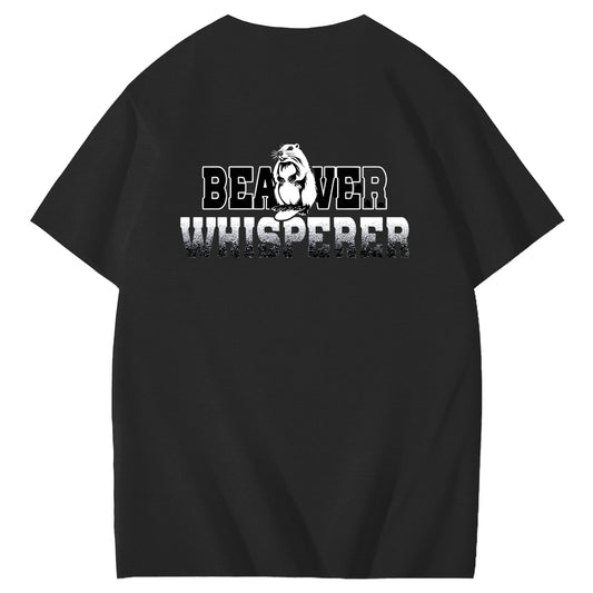 Beaver Whisper Funny Adoult Art Pattern Print T-Shirt