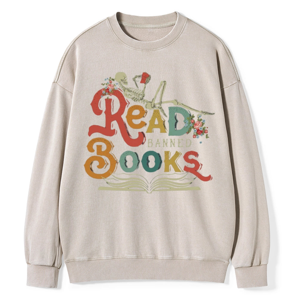 Read Banned Books Unisex Washed Sweatshirt