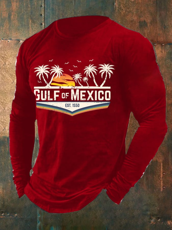 Men's Gulf Of Mexico Print Long Sleeve Top