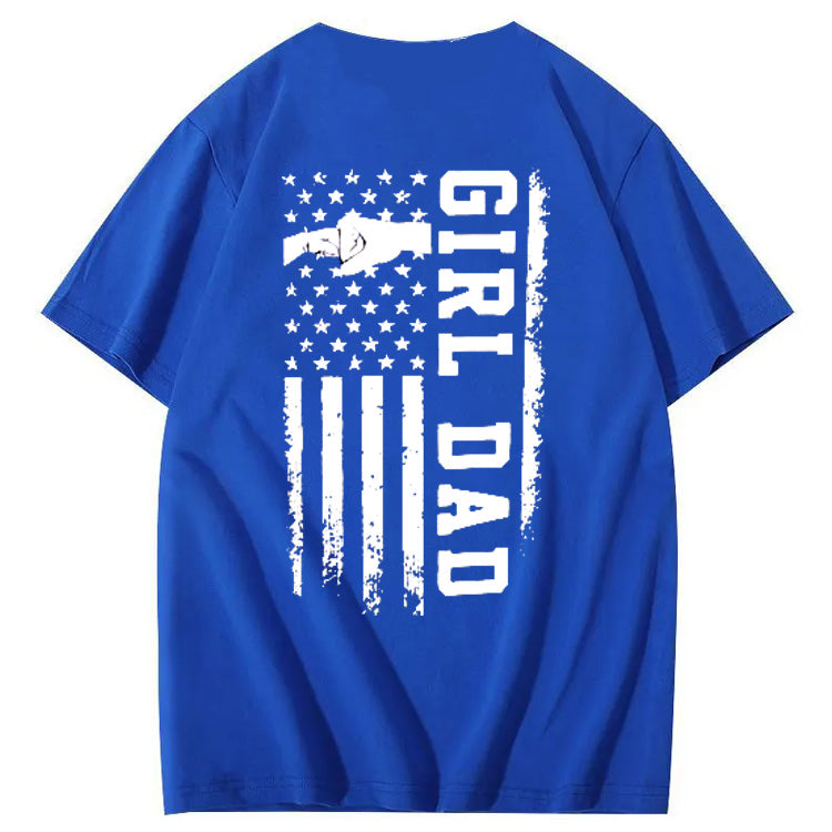 Girl Dad Pattern Print 100%Cotton T-Shirt