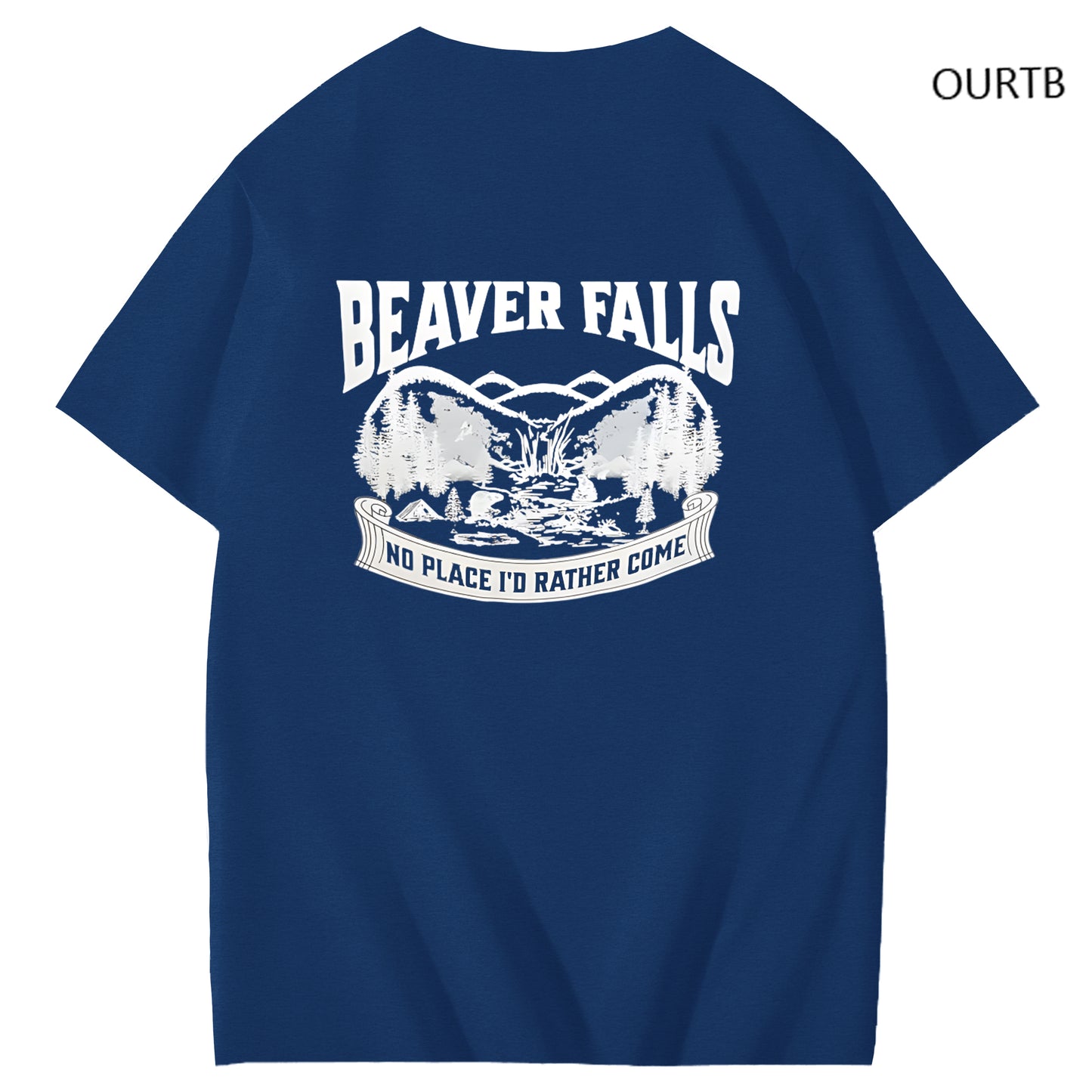 Beaver Falls No Place I'd Rather Come Funny Adoult Art Pattern Print T-Shirt