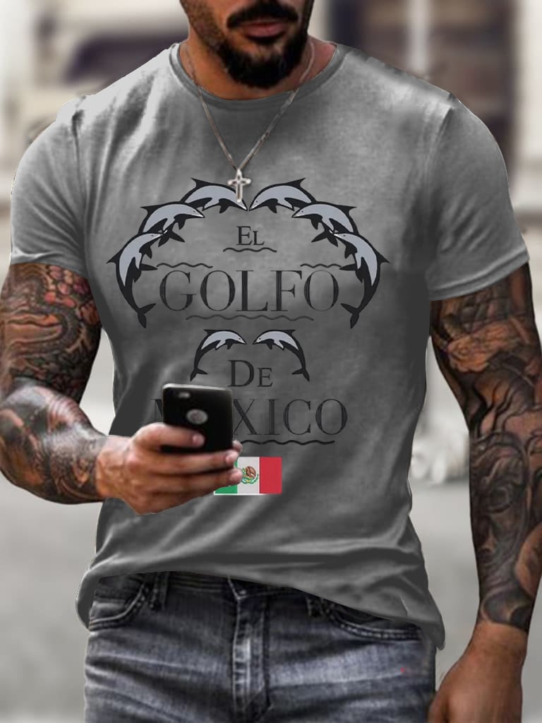 Retro Men's Gulf Of Mexico Print T-Shirt