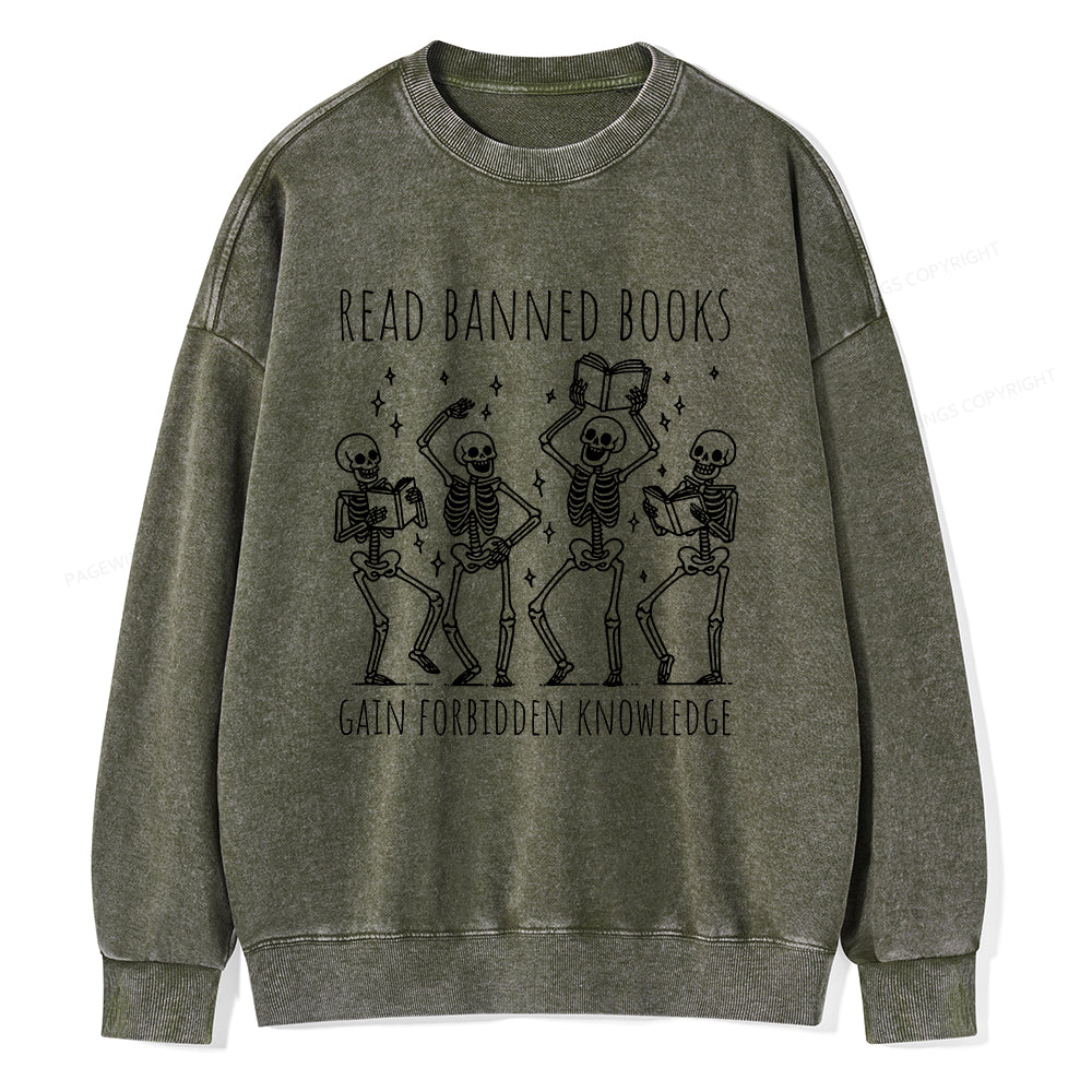 Reading Books Tee Book Lover Gift Unisex Washed Sweatshirt