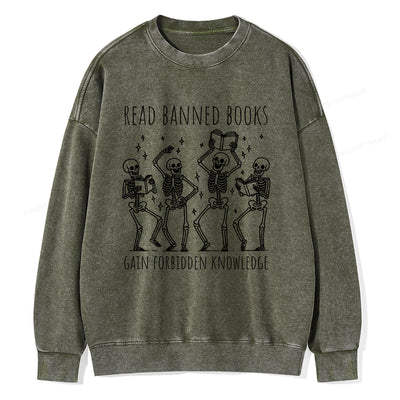 Reading Books Tee Book Lover Gift Unisex Washed Sweatshirt