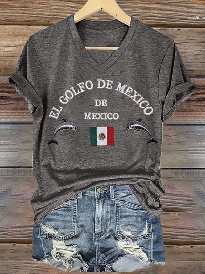 Women's Retro Gulf Of Mexico Print T-Shirt