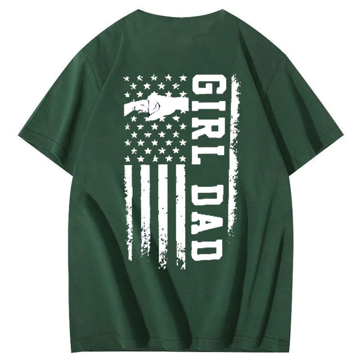 Girl Dad Pattern Print 100%Cotton T-Shirt