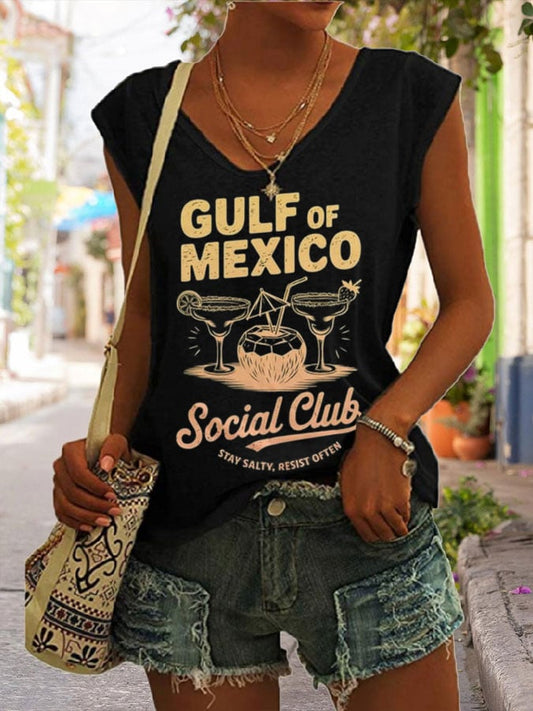 Women's Gulf Of Mexico Print Casual Vest