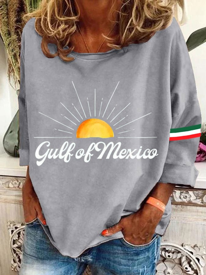 Women's Gulf Of Mexico Print Casual Sweatshirt