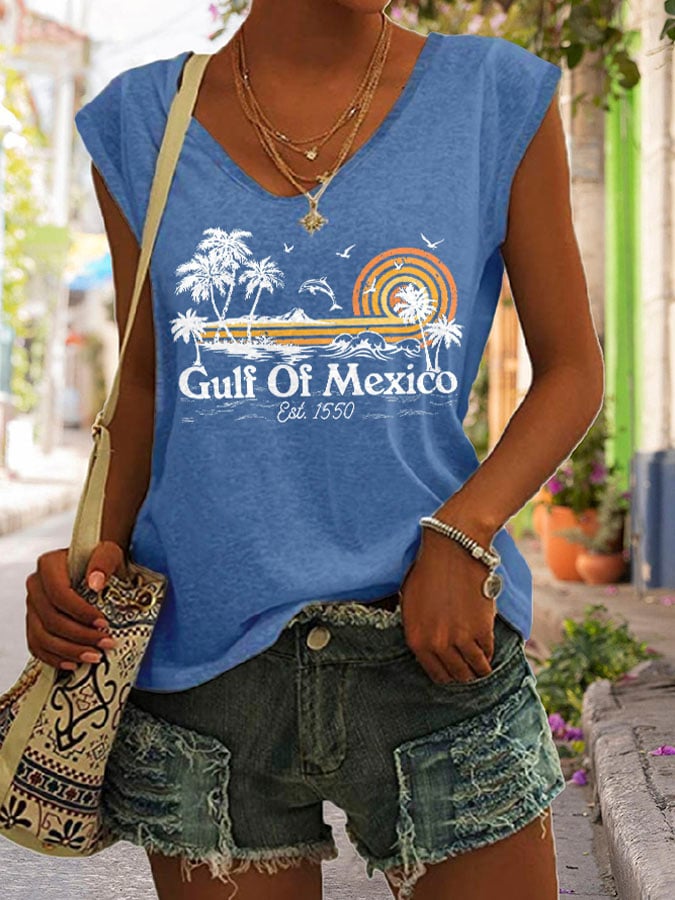 Women's Gulf Of Mexico Print Tank Top