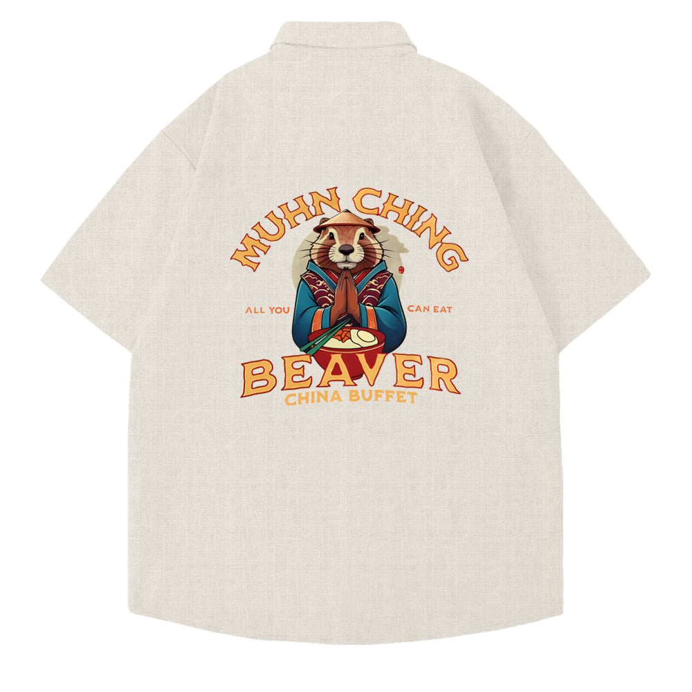 Muhn Ching All You Can Eat Beaver China Buffet Art Print Shirt