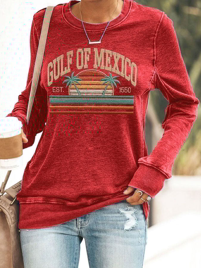 Women'S Gulf Of Mexico Print Sweatshirt