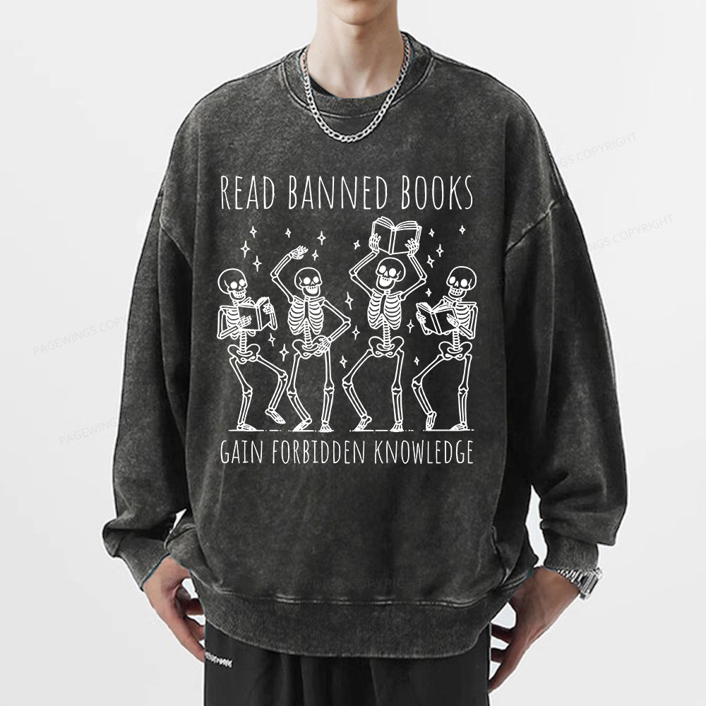 Reading Books Tee Book Lover Gift Unisex Washed Sweatshirt