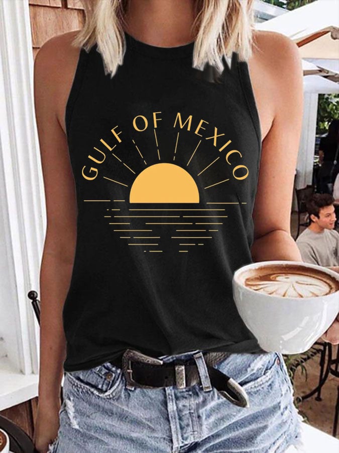 Women's Gulf Of Mexico Print Transfer Casual Vest