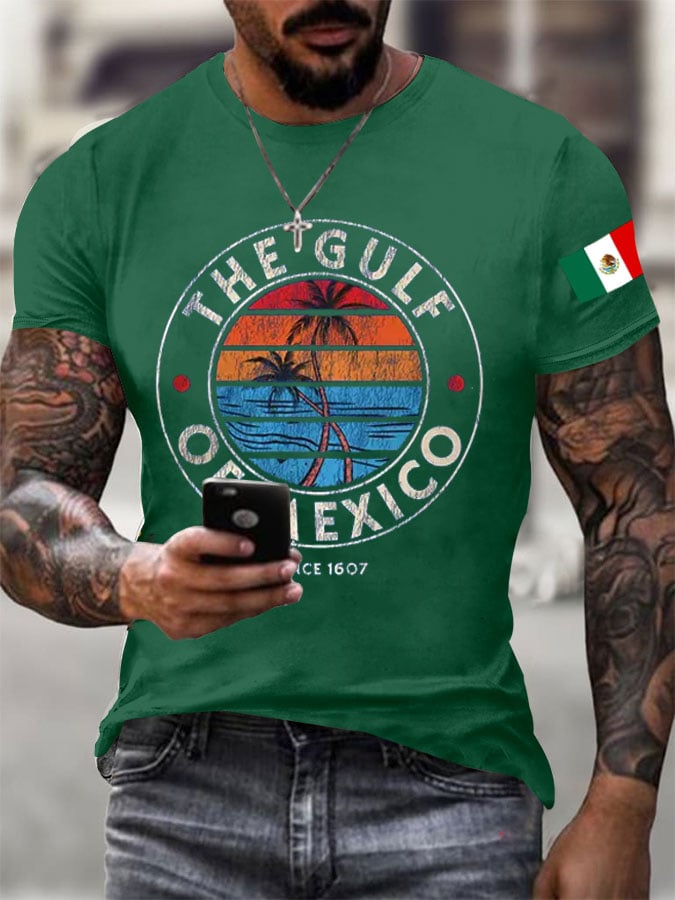 Men's Gulf Of Mexico Print Casual T-shirt