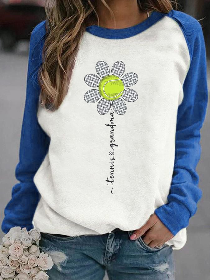 Women's Tennis Grandma Print Casual Sweatshirt
