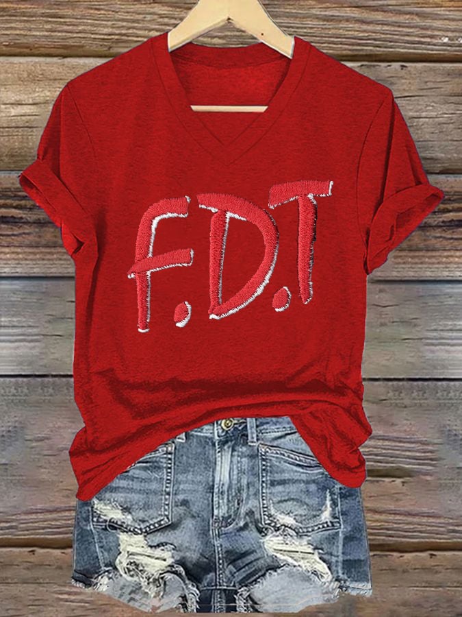 Women's Retro FDT Print T-Shirt