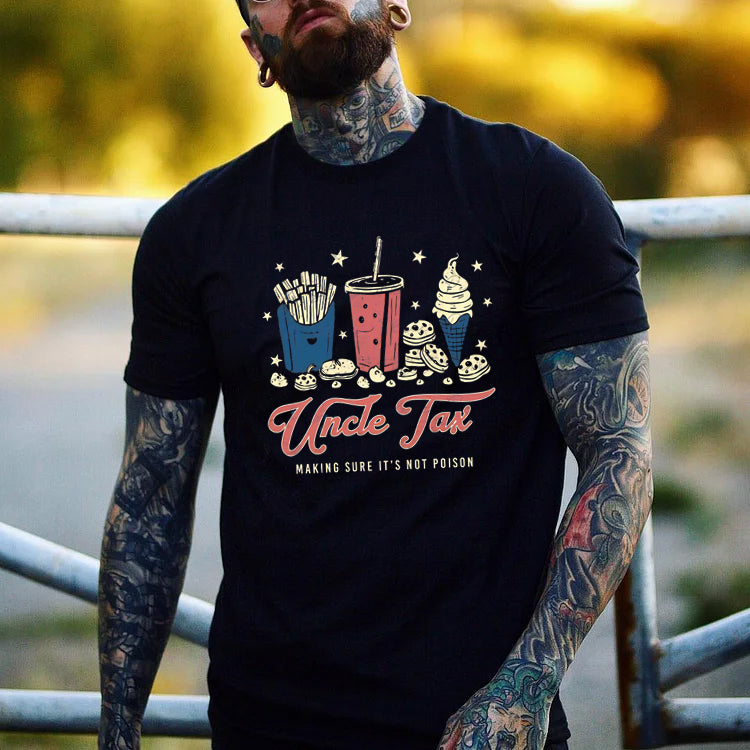 Uncle Tax Pattern Print T-Shirt