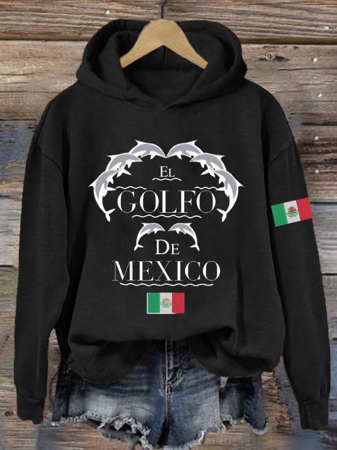 Women's Gulf Of Mexico Printed Hooded Long Sleeve Sweatshirt