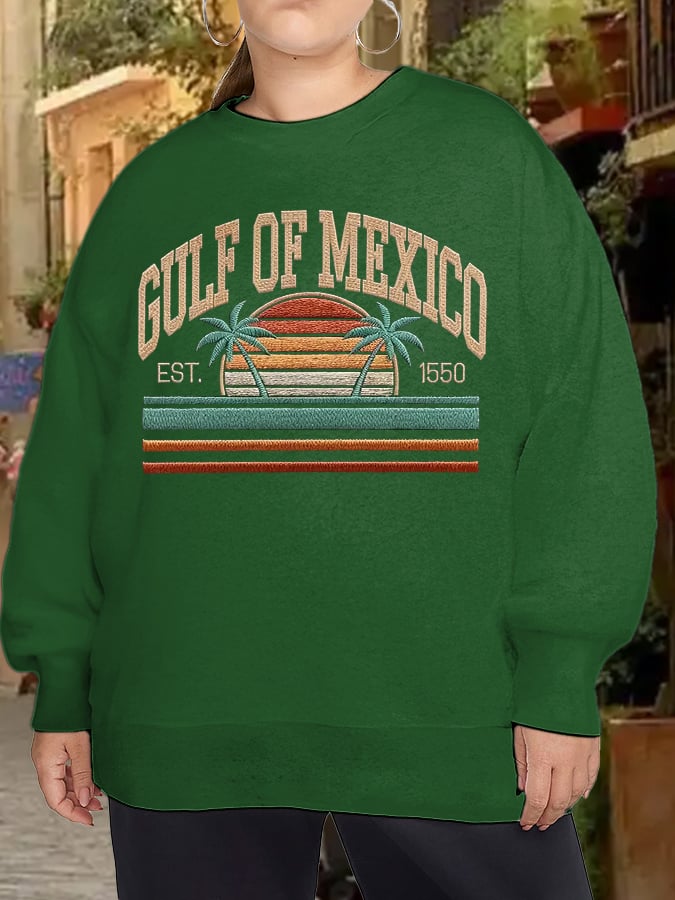Women's Plus Size Gulf Of Mexico Print Sweatshirt