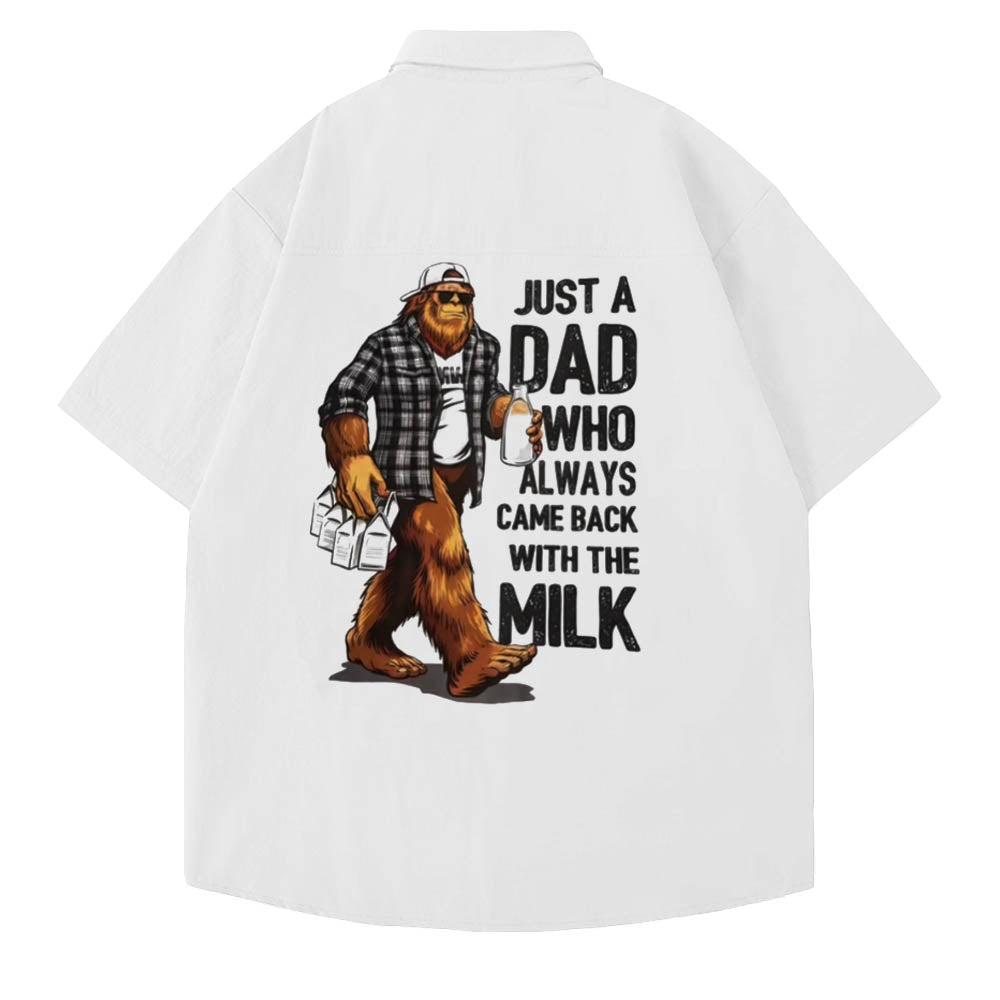 Men's Just A Dad Who Always Came Back With The Milk Art Print Shirt