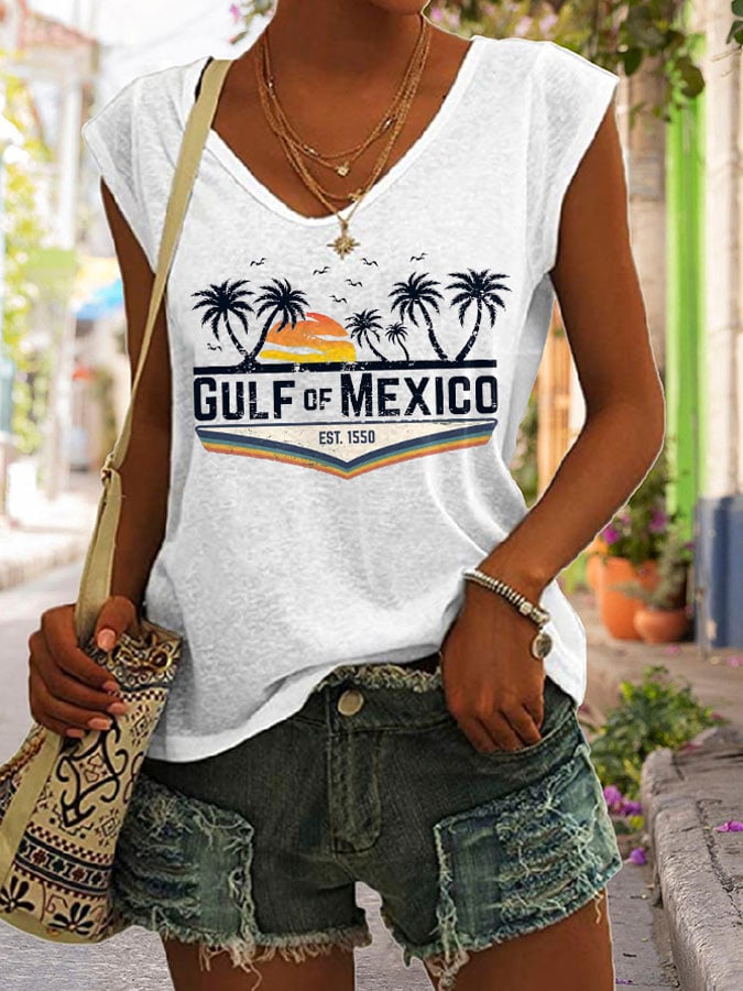 Women's Gulf Of Mexico Print Tank Top