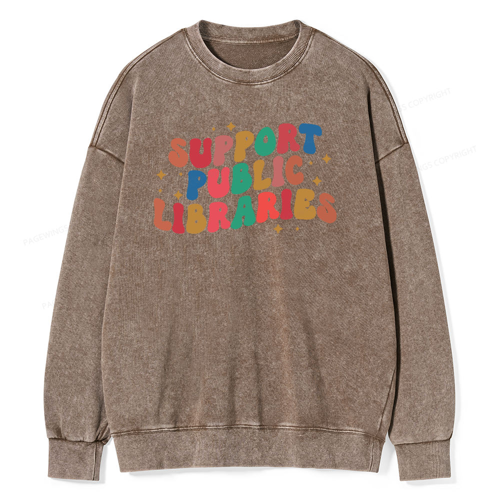 Public Library Sweatshirt Unisex Washed Sweatshirt