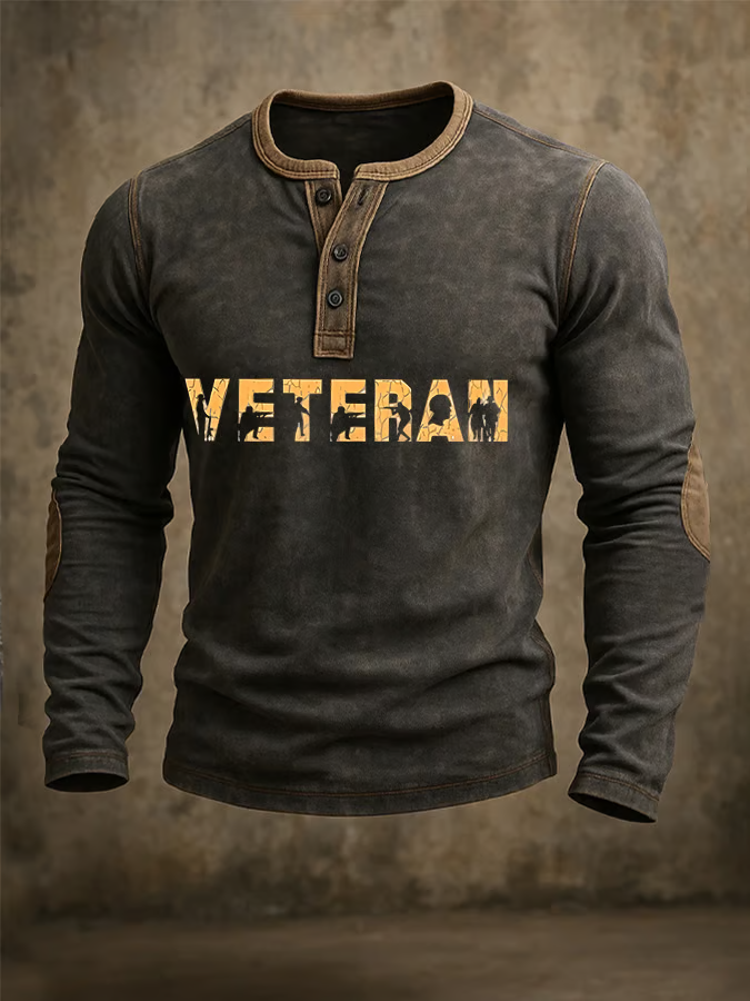 Men's Veteran Pattern Print Sweatshirt