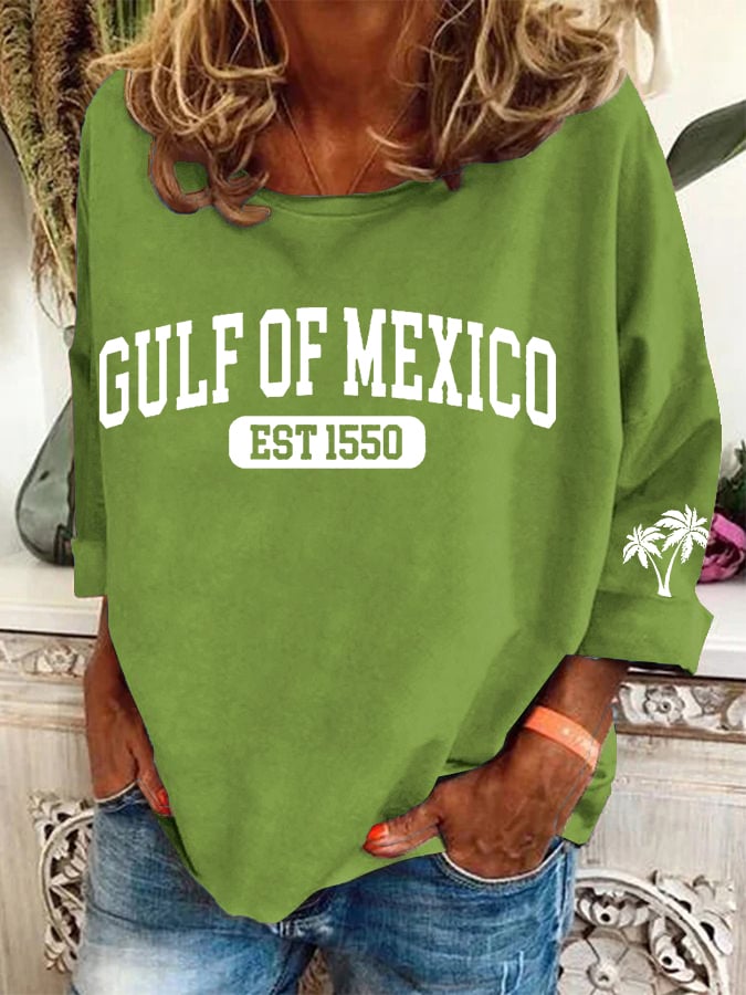 Women's Gulf Of Mexico Print Casual Sweatshirt