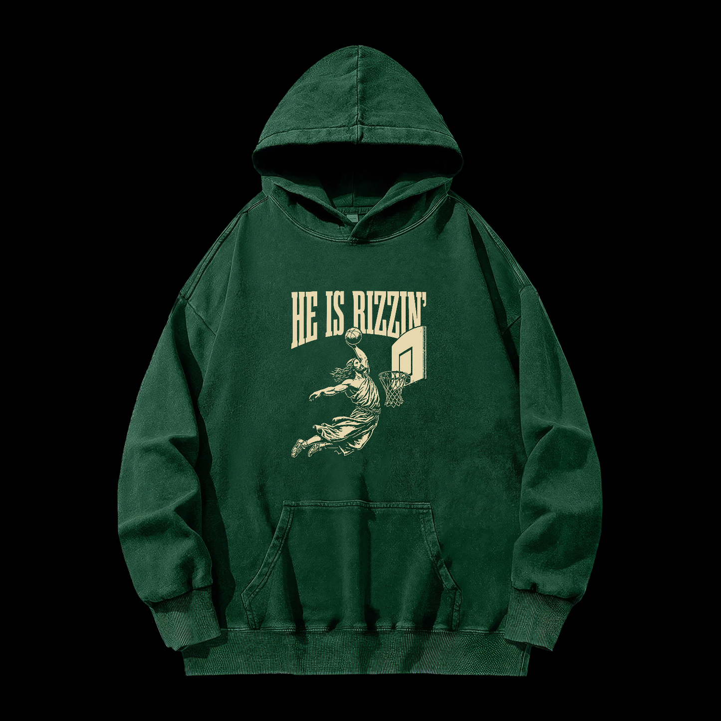 He Is Rizzin' Washed Hoodie