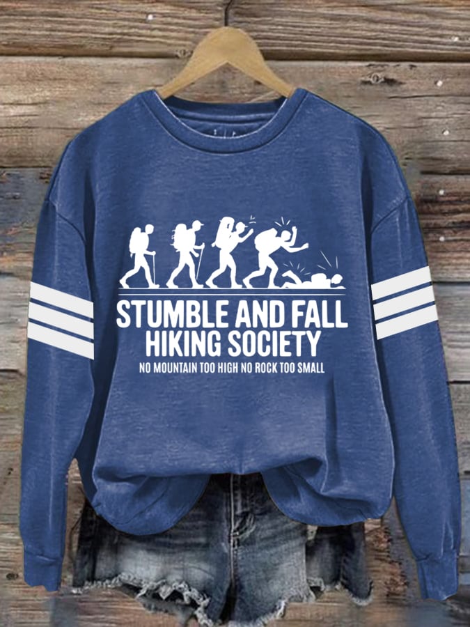 Women's Hiking Print Crew Neck Long Sleeve Sweatshirt