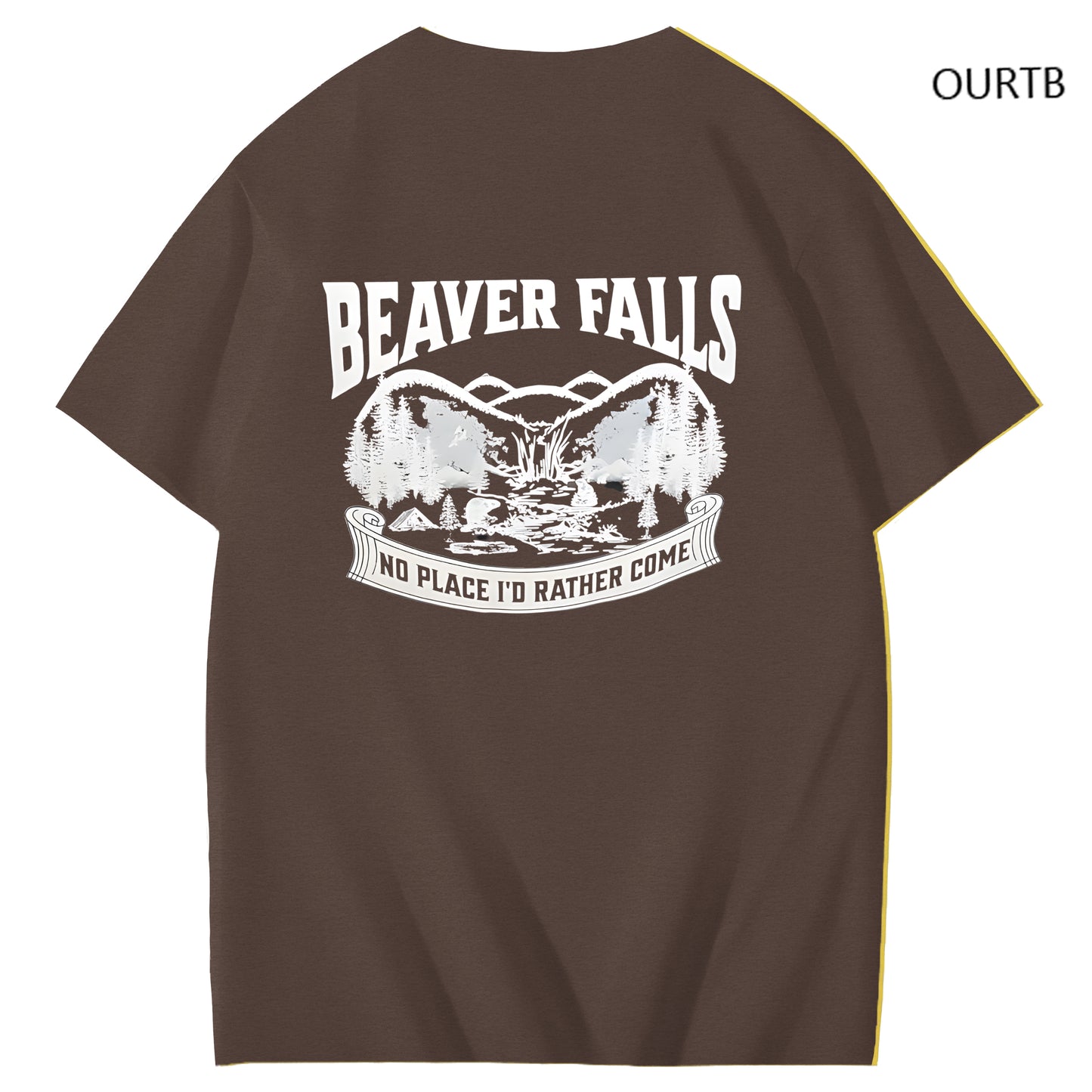 Beaver Falls No Place I'd Rather Come Funny Adoult Art Pattern Print T-Shirt