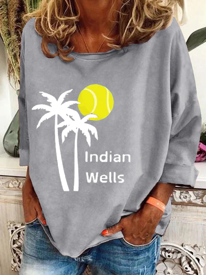 Women's Tennis Print Casual Sweatshirt