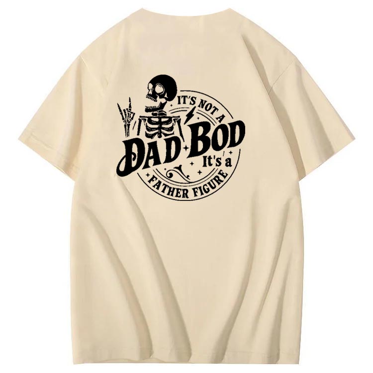 Dad Boo Pattern Print 100%Cotton T-Shirt