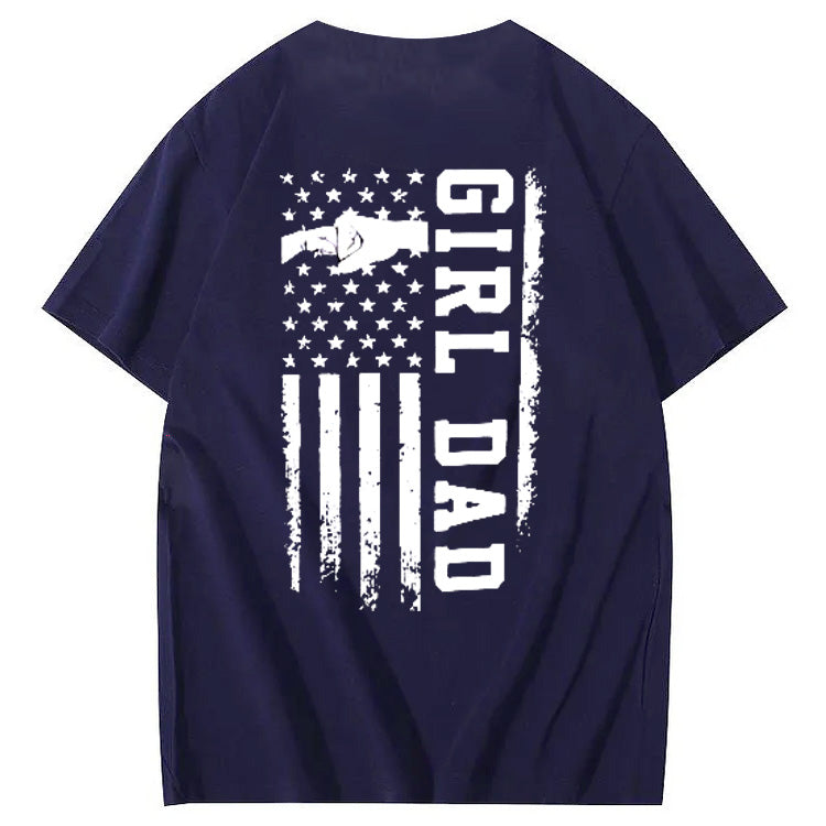 Girl Dad Pattern Print 100%Cotton T-Shirt