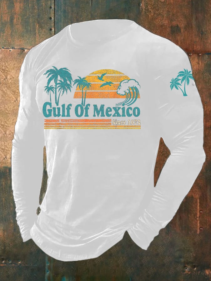 Men's Gulf Of Mexico Print Long Sleeve Top