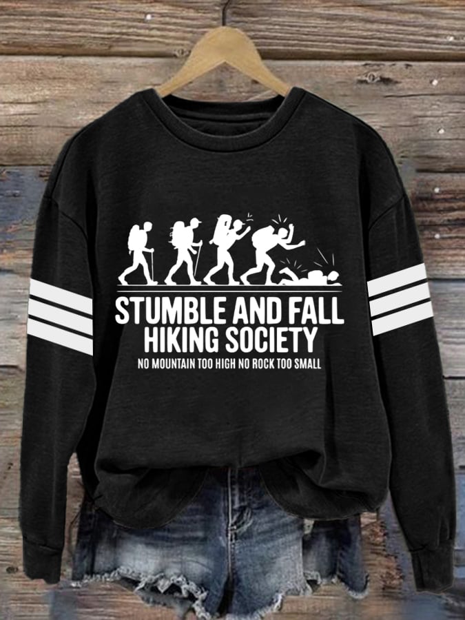 Women's Hiking Print Crew Neck Long Sleeve Sweatshirt