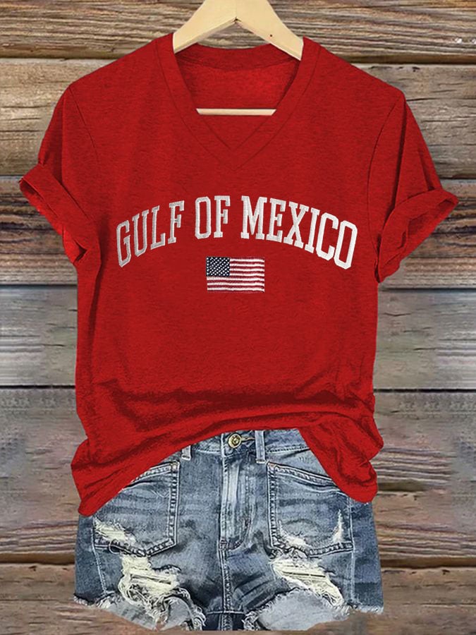 Women's Retro Gulf Of Mexico Print T-Shirt