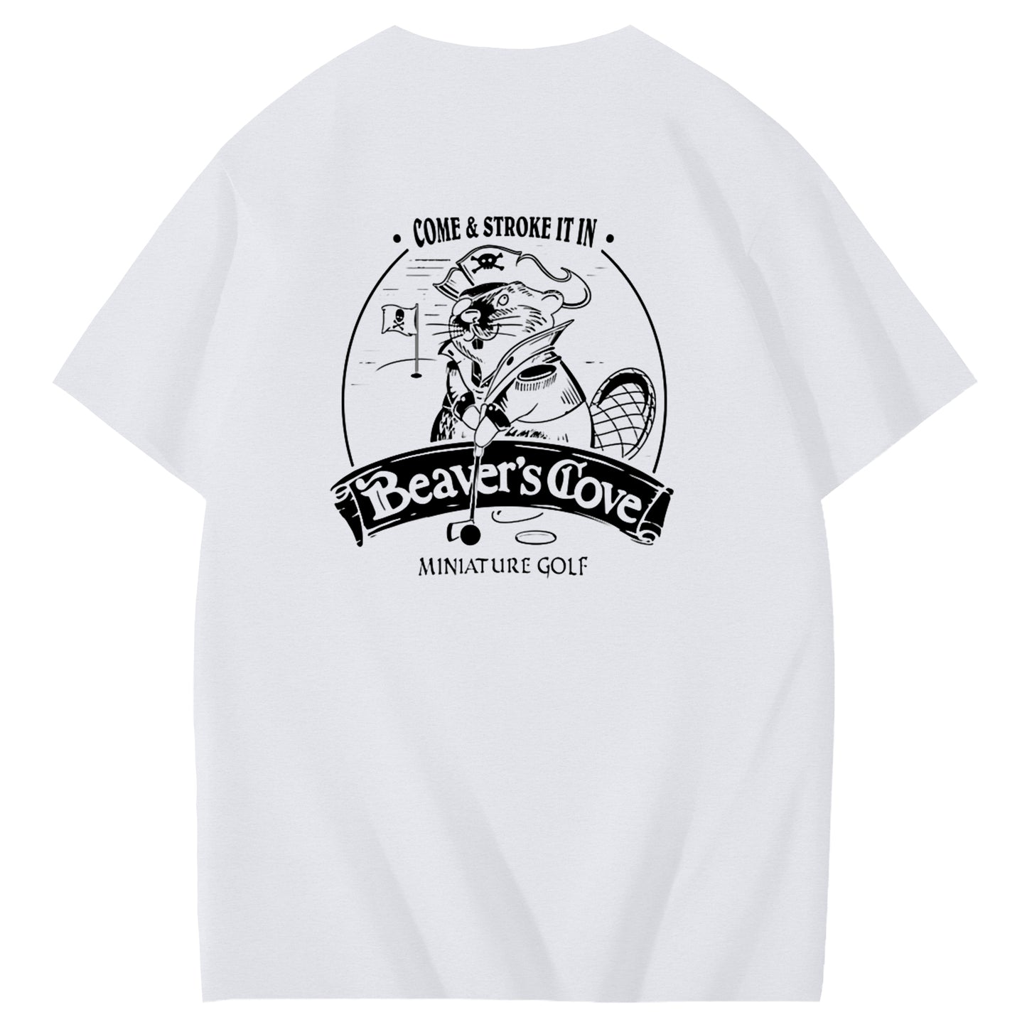 Come Stroke It In Beaver's Cove Funny Adoult Art Pattern Print T-Shirt