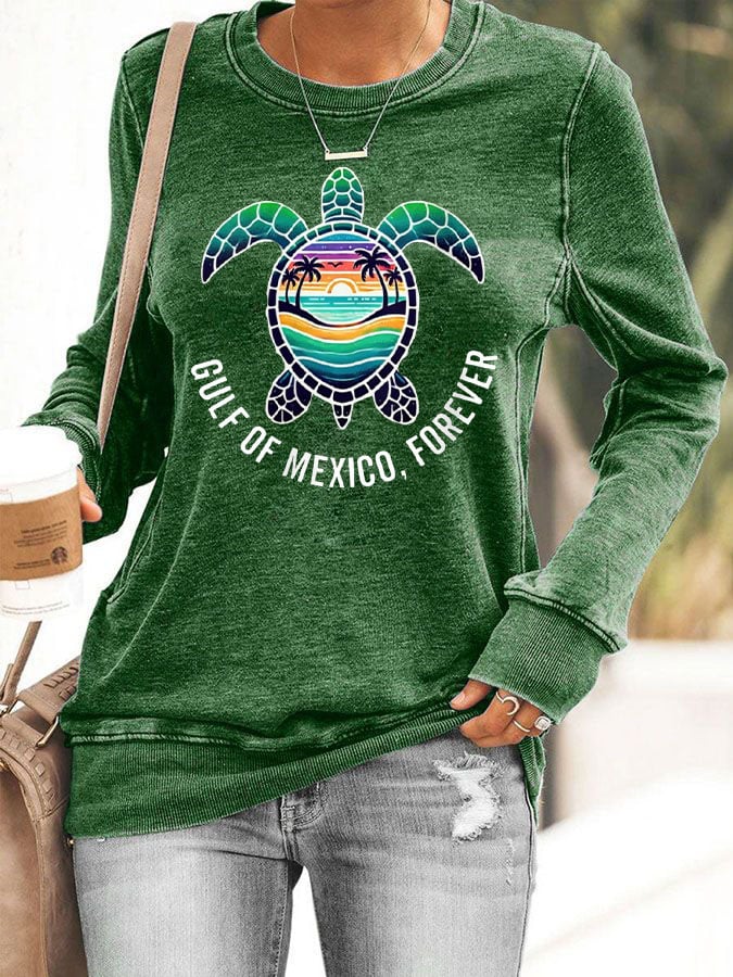 Women's Gulf of Mexico Forever Print Casual  Sweatershirt
