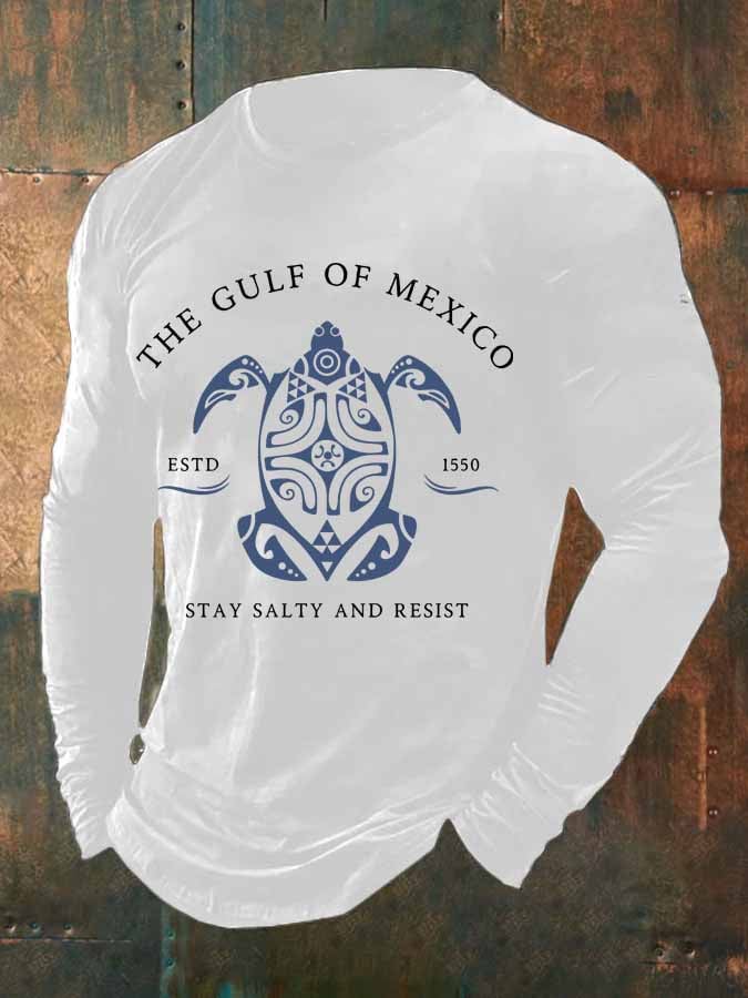 Men's Gulf Of Mexico Print Long Sleeve Top