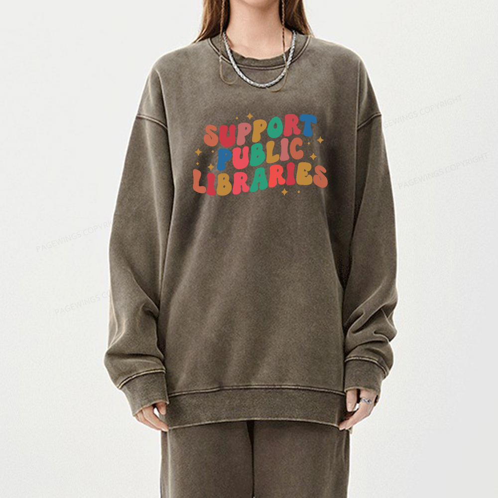 Public Library Sweatshirt Unisex Washed Sweatshirt