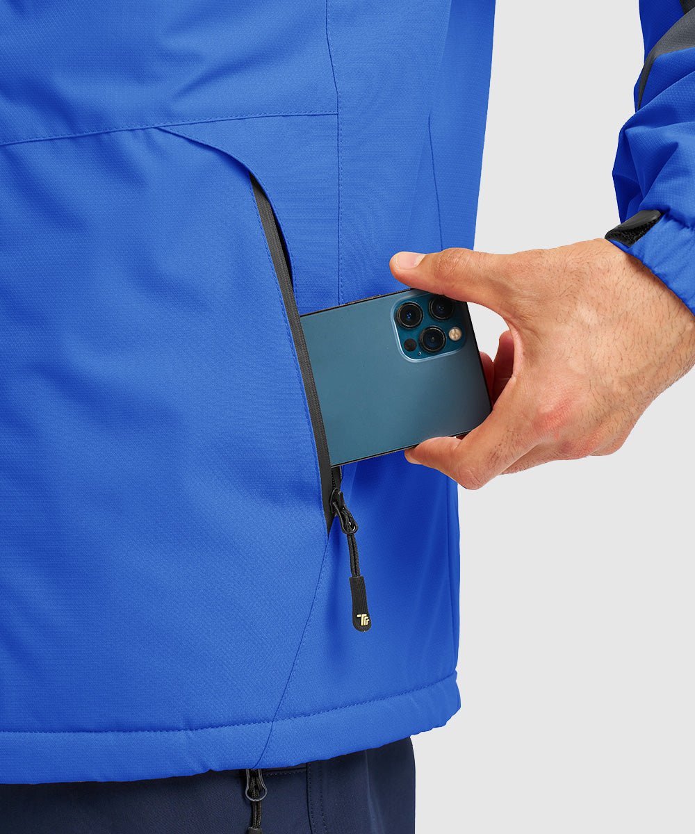 Men's Water Resistant Skiing Windbreaker Hooded Jacket