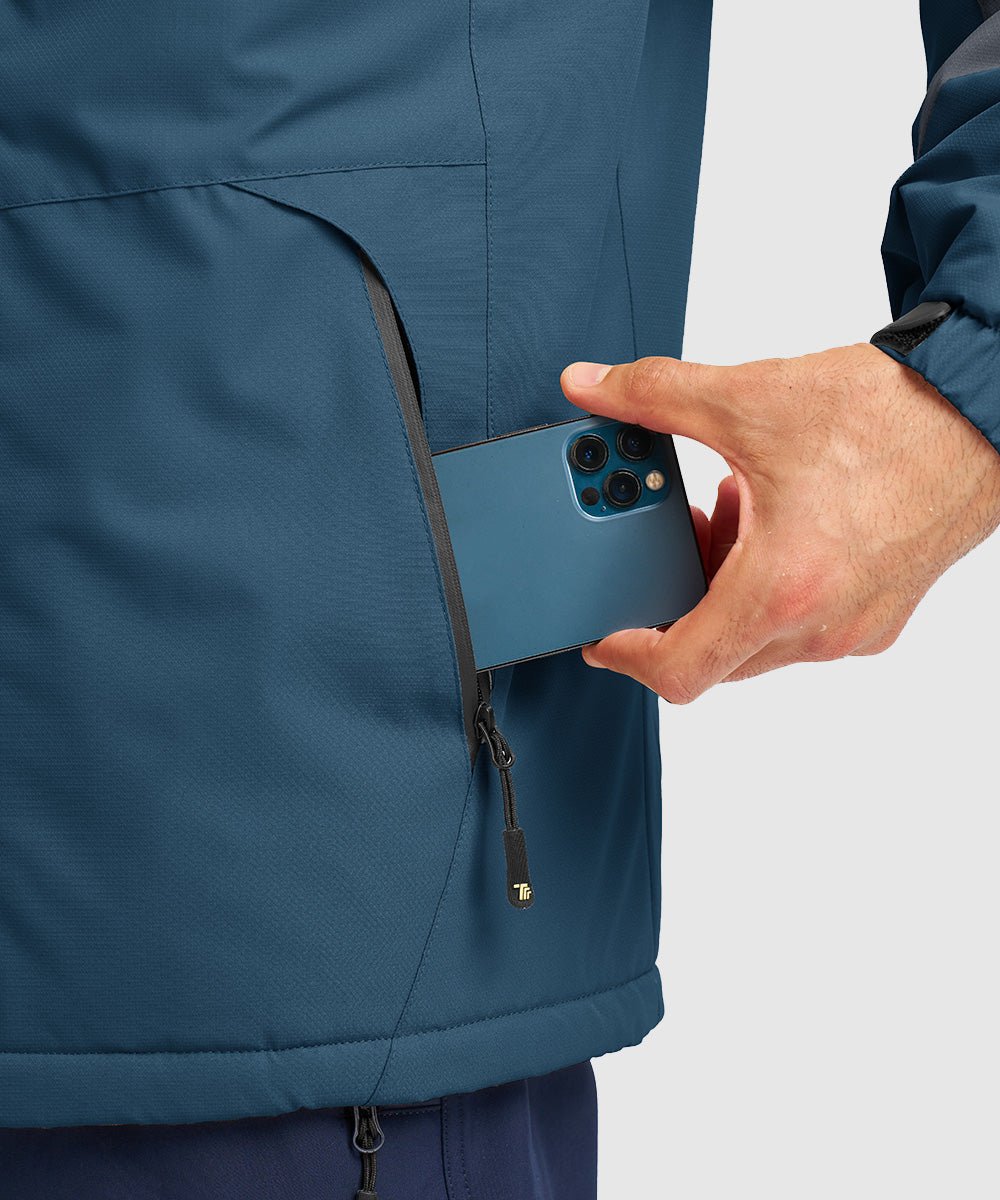 Men's Water Resistant Skiing Windbreaker Hooded Jacket