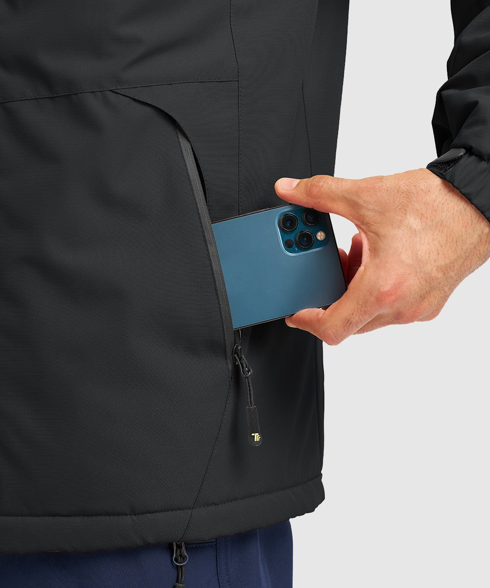 Men's Water Resistant Skiing Windbreaker Hooded Jacket