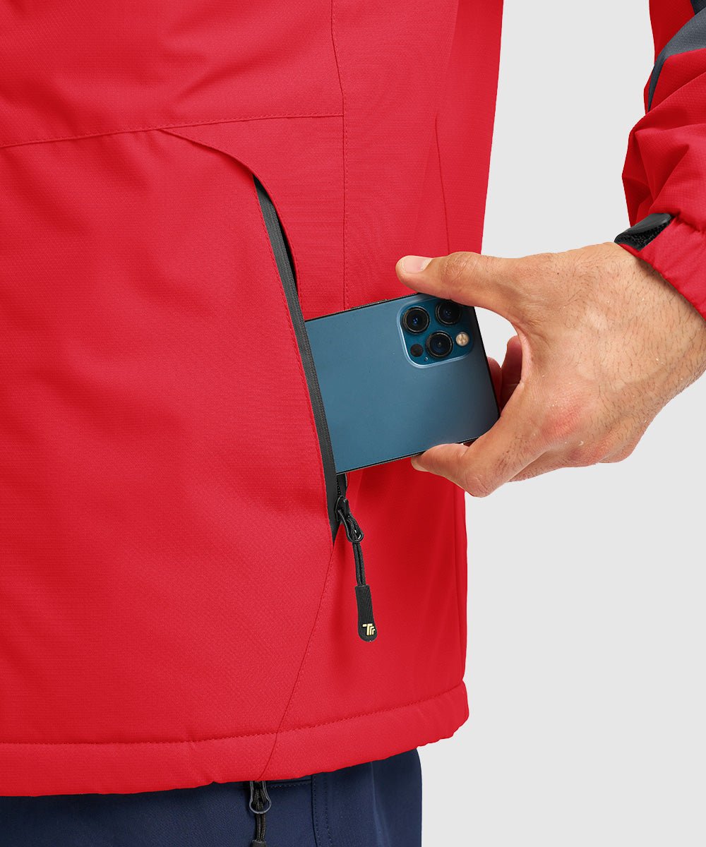 Men's Water Resistant Skiing Windbreaker Hooded Jacket