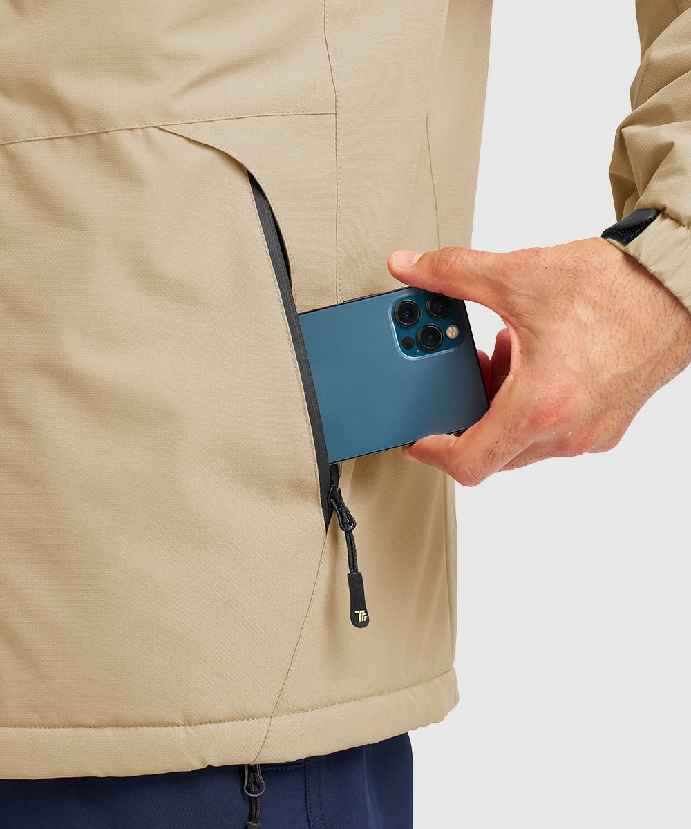 Men's Water Resistant Skiing Windbreaker Hooded Jacket